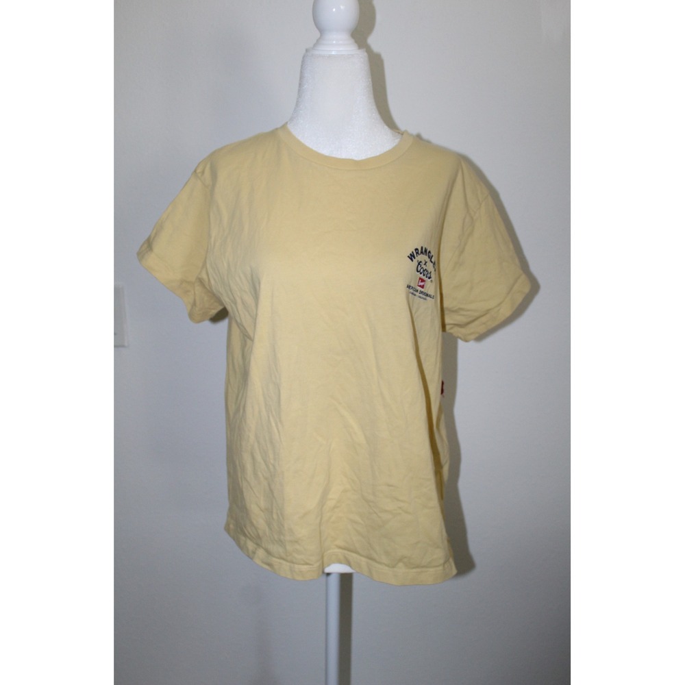 Wrangler x Coors Banquet Yellow Graphic T-Shirt Large American Cotton NWOT